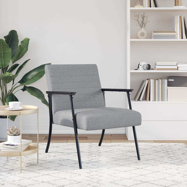 vidaXL Fauteuil Gris Clair 59 x 75 x 78 cm Tissu