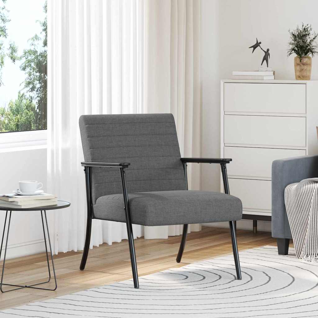 Dunkelgrauer Stoff Sessel 59x75x78cm