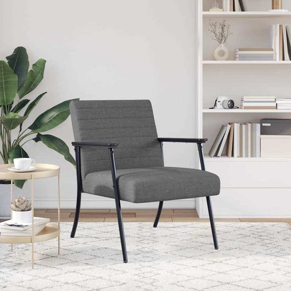Dunkelgrauer Stoff Sessel 59x75x78cm