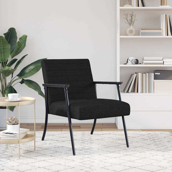 Schwarzer Stoff Sessel 59x75x78 cm