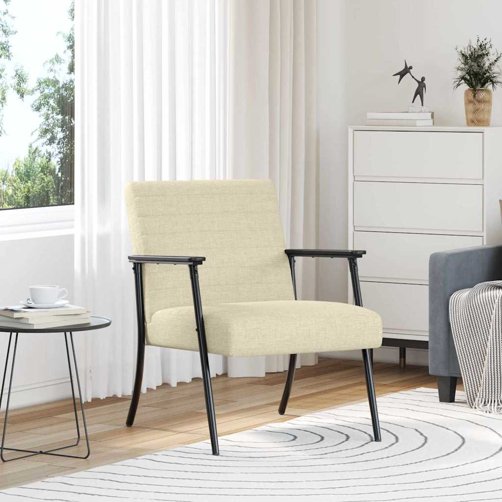 Sessel Creme Stoff 59x75x78 cm