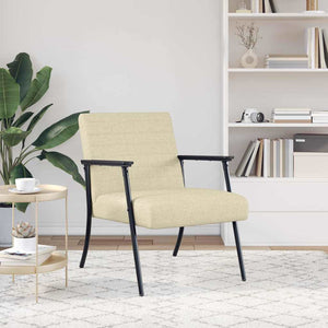Sessel Creme Stoff 59x75x78 cm