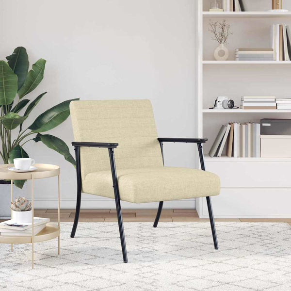 Sessel Creme Stoff 59x75x78 cm