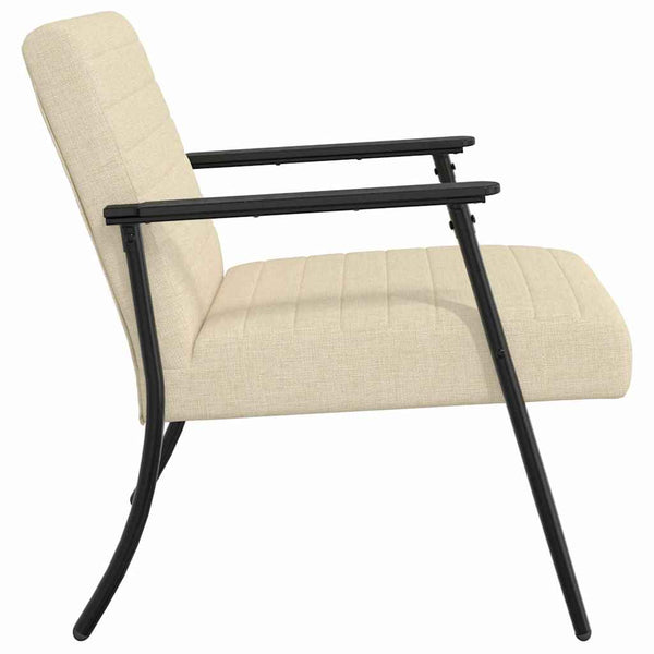 Sessel Creme Stoff 59x75x78 cm
