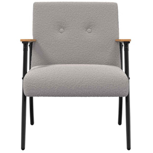 Sessel Hellgrau Wollähnlicher Stoff