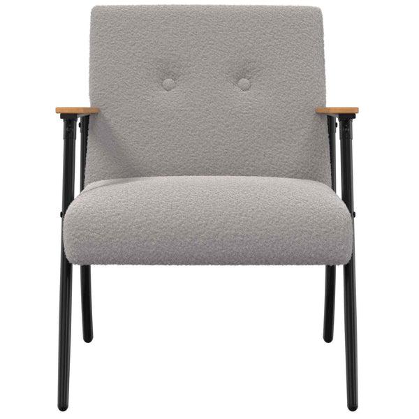 Sessel Hellgrau Wollähnlicher Stoff