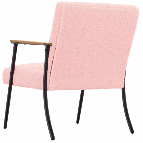 Rosa Sessel mit lockigem Stoff