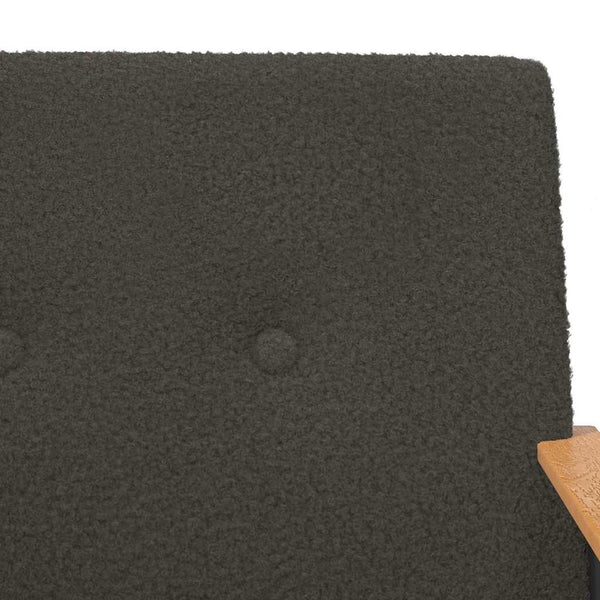 vidaXL Fauteuil Gris foncé Tissu bouclé effet laine