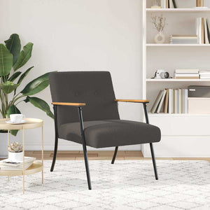 vidaXL Fauteuil Gris foncé Tissu bouclé effet laine