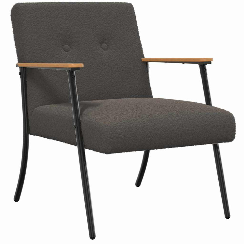Dunkelgrauer Sessel mit lockigem Stoff