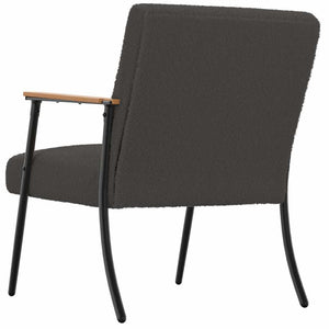 vidaXL Fauteuil Gris foncé Tissu bouclé effet laine