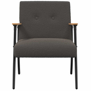 vidaXL Fauteuil Gris foncé Tissu bouclé effet laine