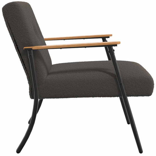 vidaXL Fauteuil Gris foncé Tissu bouclé effet laine