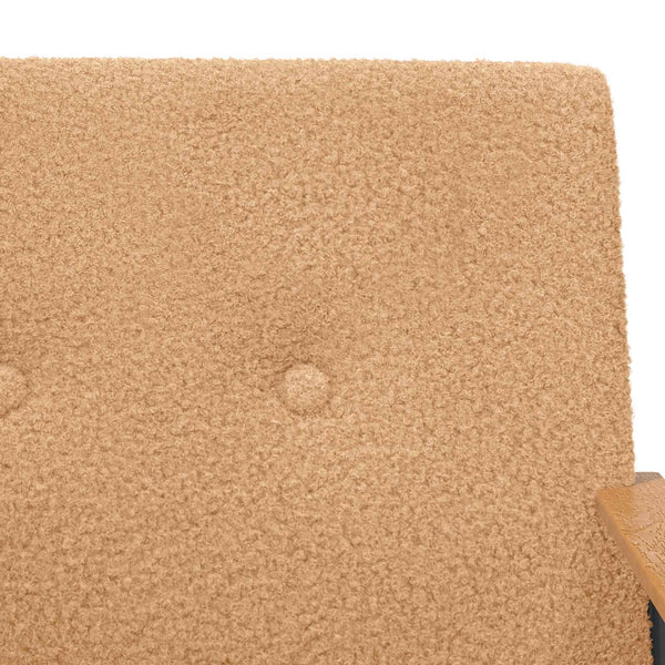 Beiger Sessel mit lockigem Stoff