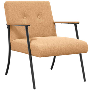 Beiger Sessel mit lockigem Stoff