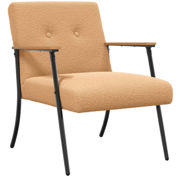 Beiger Sessel mit lockigem Stoff