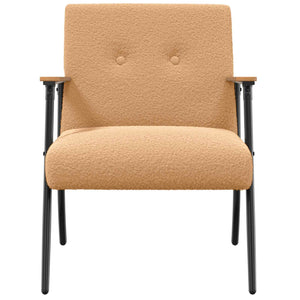 Beiger Sessel mit lockigem Stoff