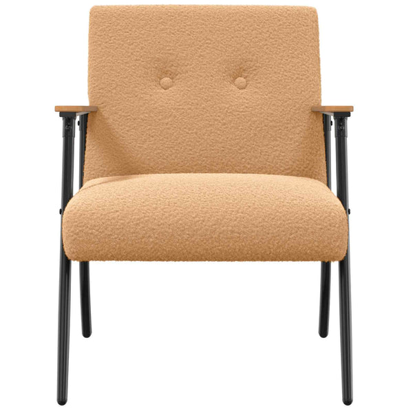 Beiger Sessel mit lockigem Stoff