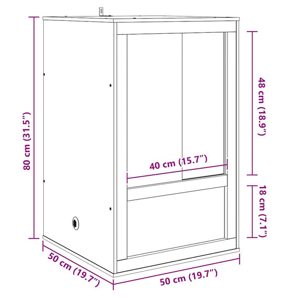 OSB Terrarium Braun 50x50x80cm