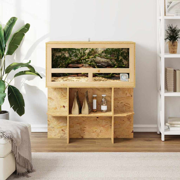 Terrarienbasis mit Regal Braun 80x40x50cm
