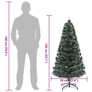 Künstlicher Weihnachtsbaum mit LEDs Grün 150cm