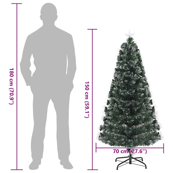 Künstlicher Weihnachtsbaum mit LEDs Grün 150cm