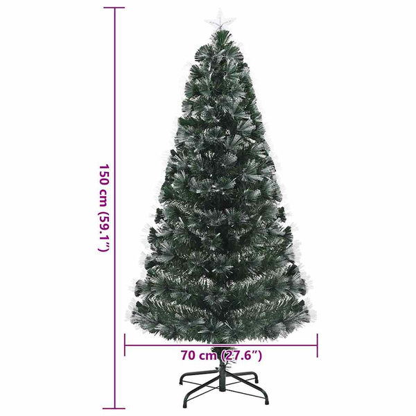Künstlicher Weihnachtsbaum mit LEDs Grün 150cm