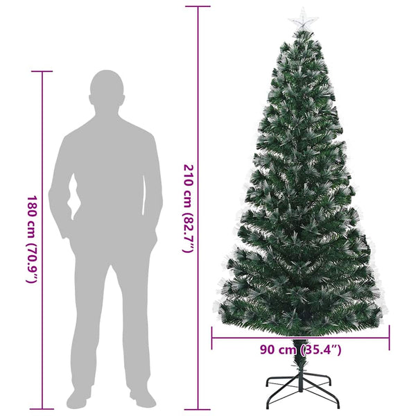 Künstlicher Weihnachtsbaum mit LEDs Grün 210cm