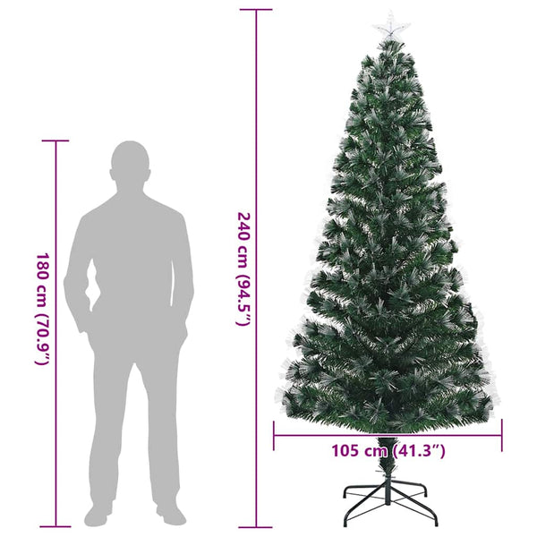 Künstlicher Weihnachtsbaum Grün mit 300 LEDs, 240cm