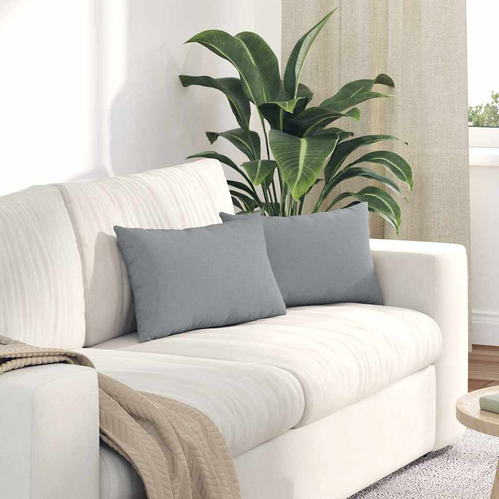 vidaXL Coussins de canapé 2 pcs Gris clair 50 x 30 cm Tissu