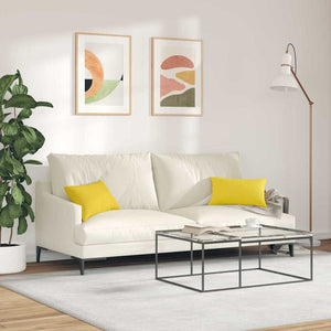 vidaXL Coussins de canapé 2 pcs Jaune clair 50 x 30 cm Tissu