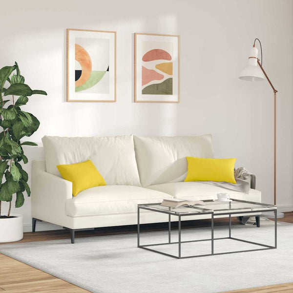 vidaXL Coussins de canapé 2 pcs Jaune clair 50 x 30 cm Tissu
