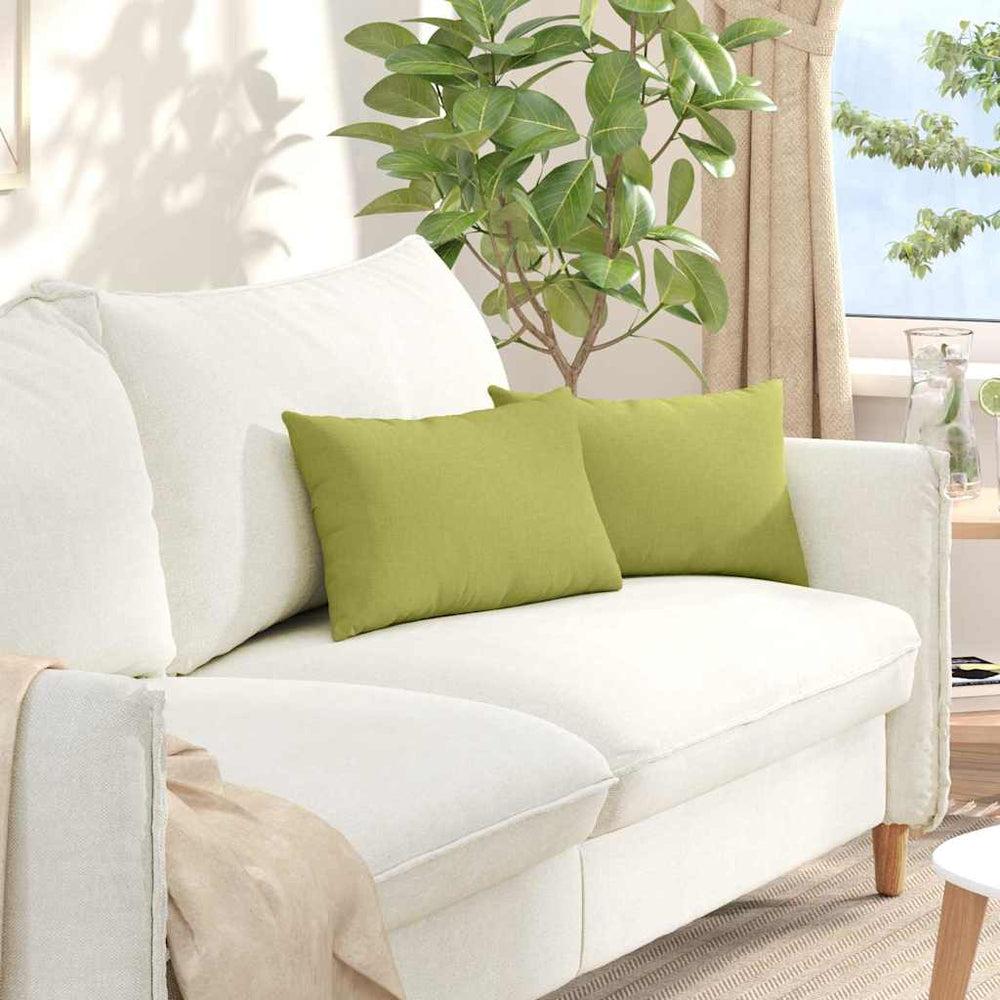 vidaXL Coussins de canapé 2 pcs Vert clair 50 x 30 cm Tissu