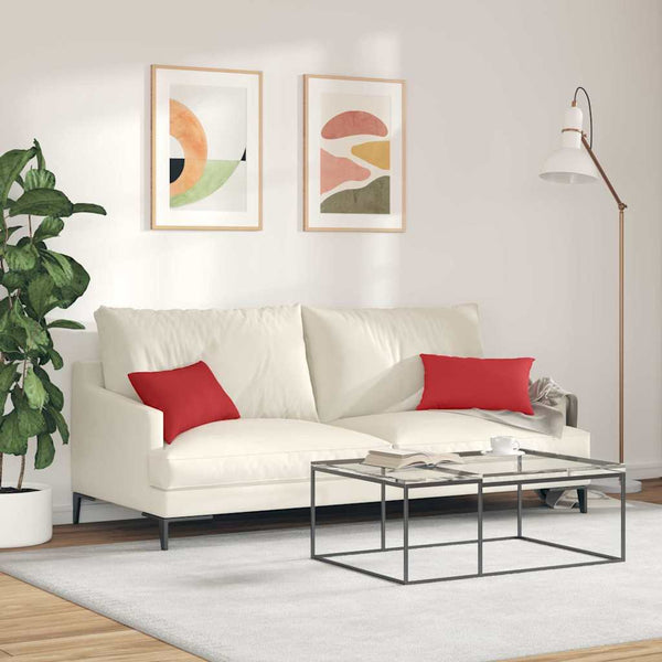 vidaXL Coussins de canapé 2 pcs Rouge 50 x 30 cm Tissu