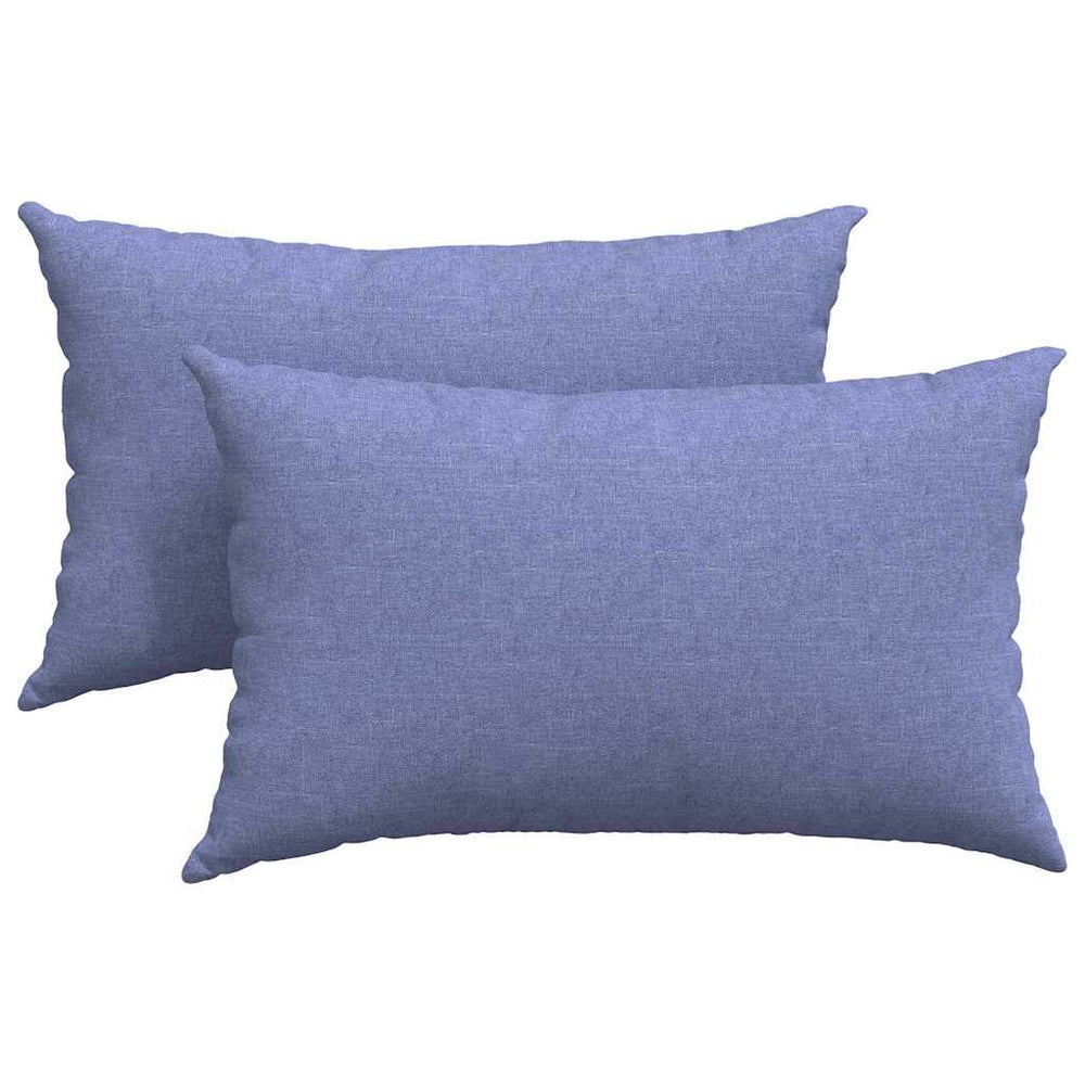 vidaXL Coussins de canapé 2 pcs Bleu jean 50 x 30 cm Tissu