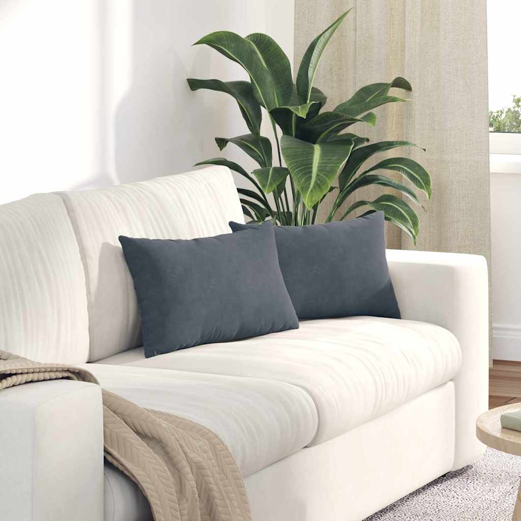 Cord Sofakissen 2er-Set Dunkelgrau 50x30 cm