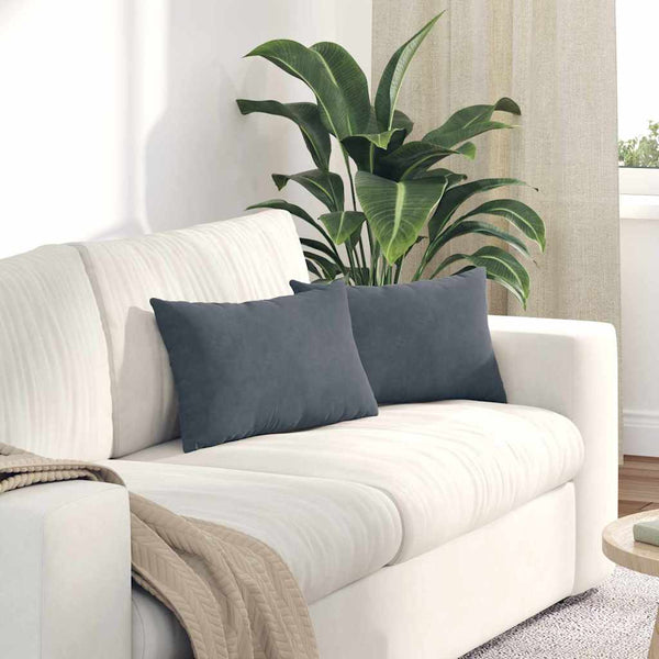 Cord Sofakissen 2er-Set Dunkelgrau 50x30 cm