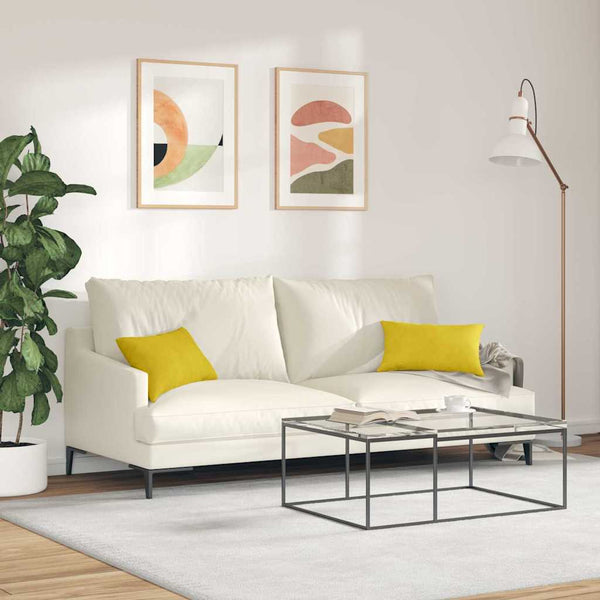Gelbe Cord Sofakissen 50x30cm, 2er-Set