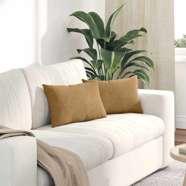 Sofakissen 2er Set Braun Cord 50x30 cm