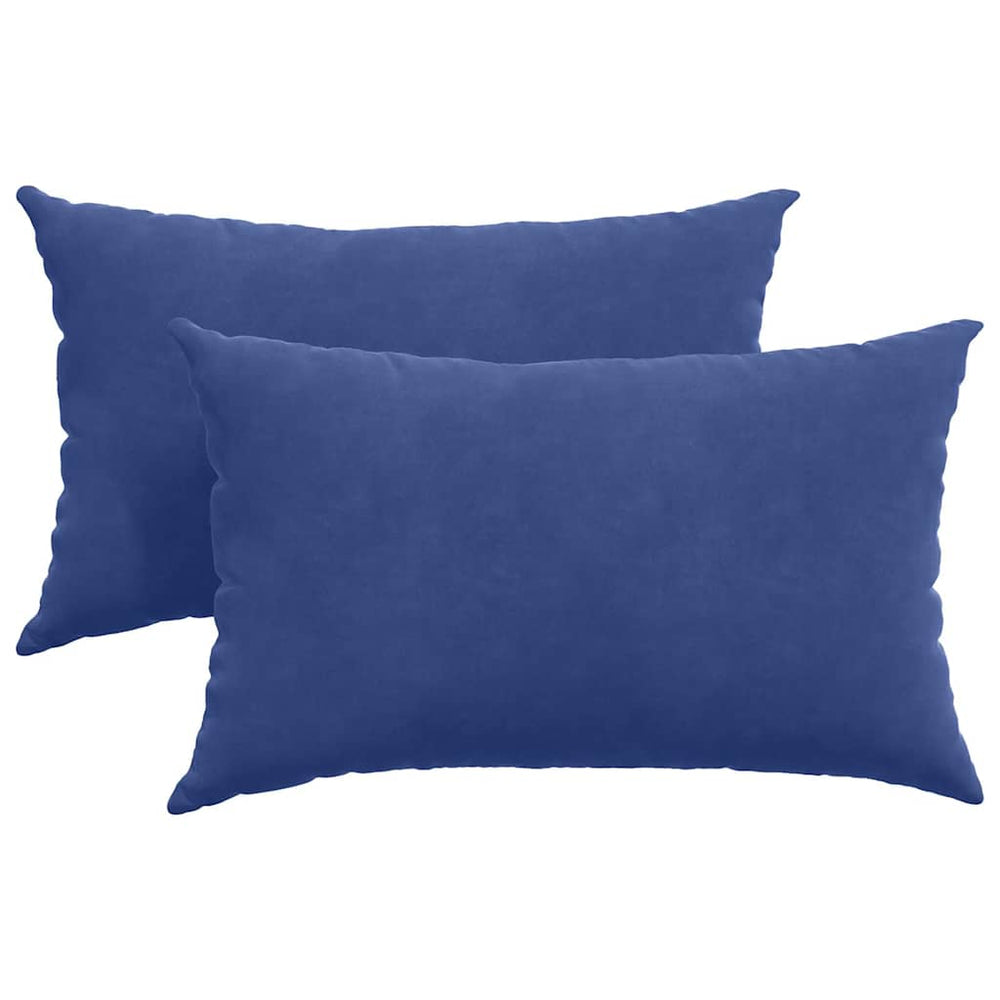 vidaXL Coussins de canapé 2 pcs Bleu police 50 x 30 cm Tissu en velours côtelé