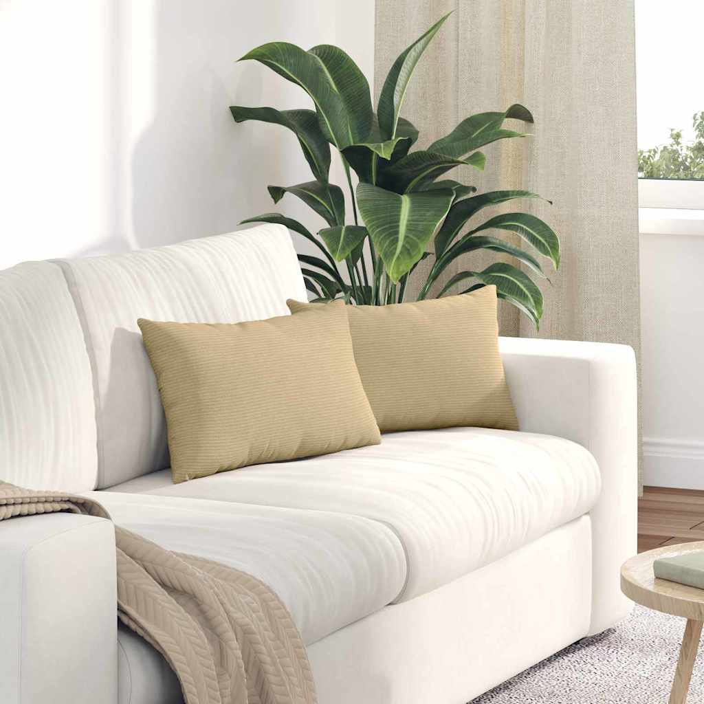 Cord Sofakissen 2er Set Grau-Grün 50x30 cm