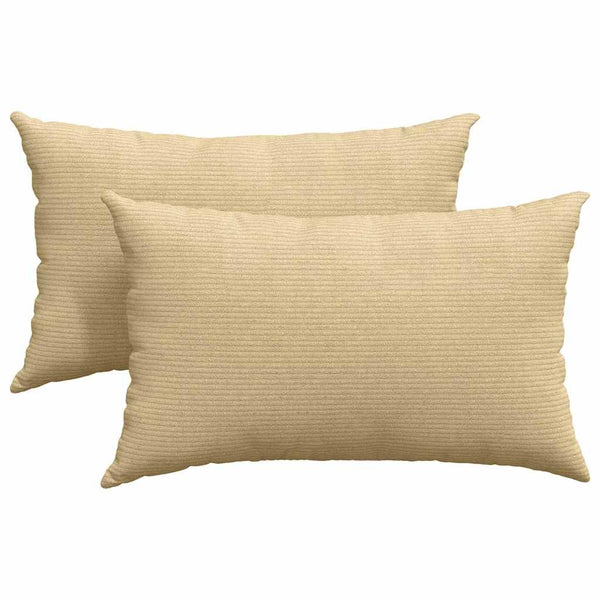 Cord Sofakissen 2er Set Grau-Grün 50x30 cm