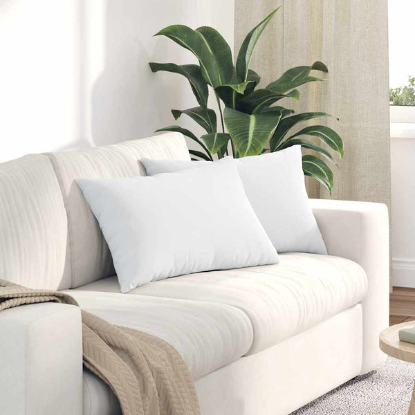 vidaXL Coussins de canapé 2 pcs Blanc 60 x 40 cm Tissu