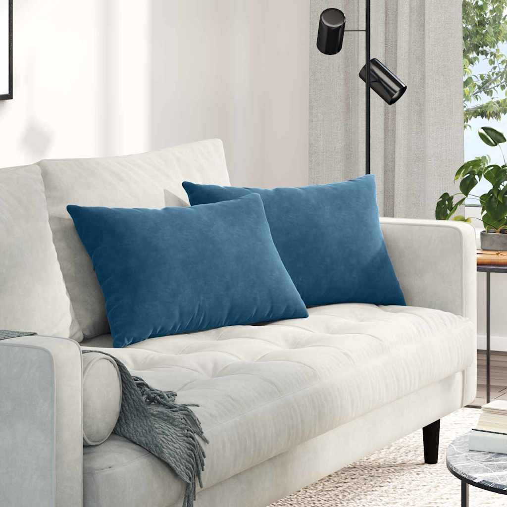 Sofakissen 2er Set Blau Cord 60x40 cm