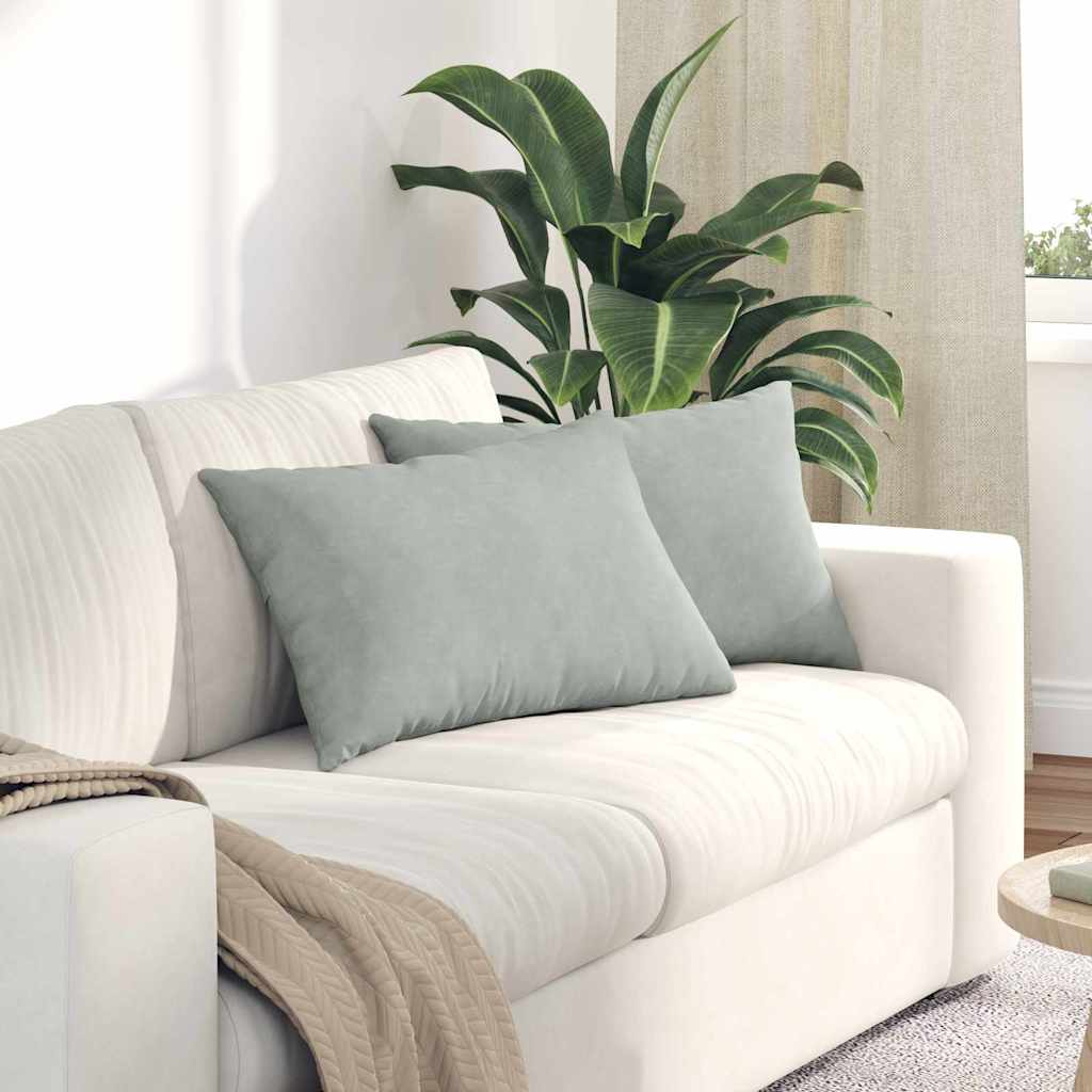 vidaXL Coussins de canapé 2 pcs Gris clair 60x40 cm Tissu côtelé