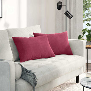 Weinrote Cord Sofakissen 60x40cm - 2er Set