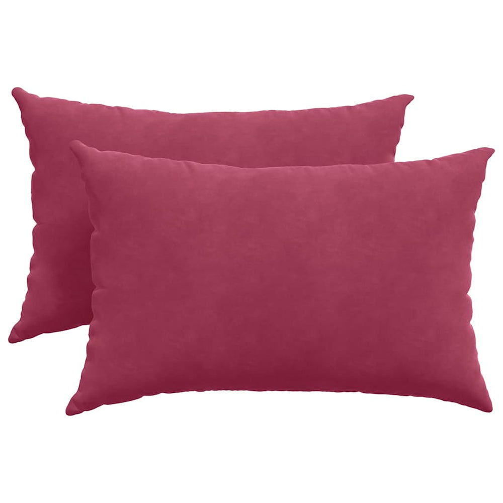 Weinrote Cord Sofakissen 60x40cm - 2er Set