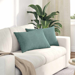 2er Set Sofakissen Cord Meergrün 60x40 cm
