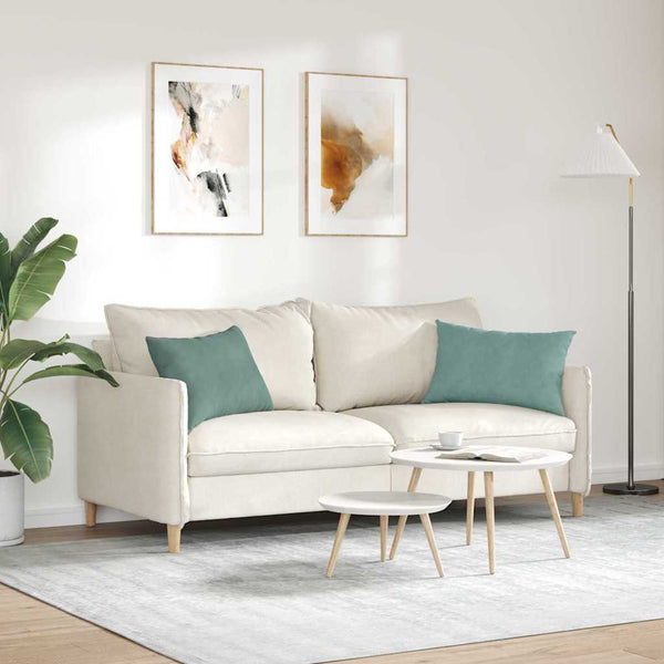 2er Set Sofakissen Cord Meergrün 60x40 cm