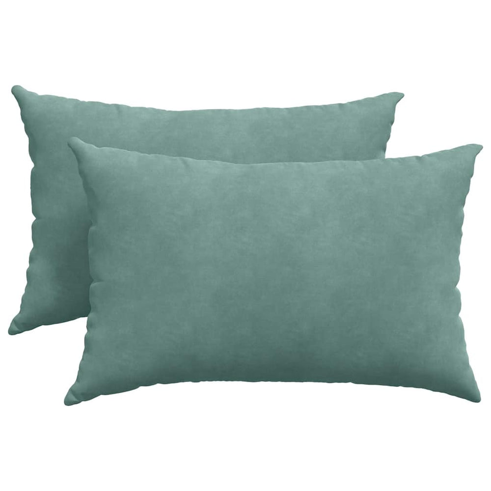 2er Set Sofakissen Cord Meergrün 60x40 cm